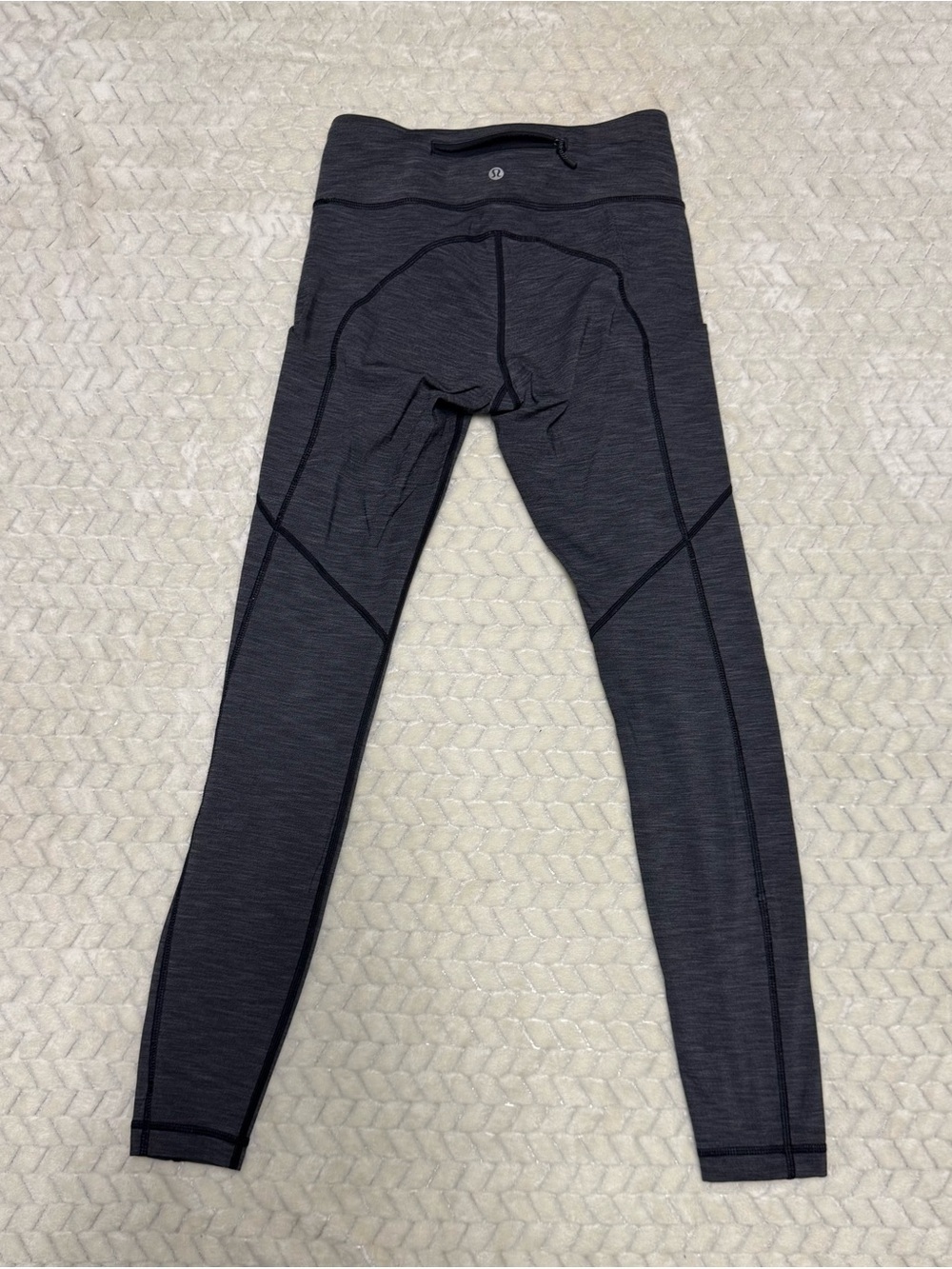 lululemon athletica Charcoal Gray Workout Leggings with Zippered Pocket - Picture 3 of 7